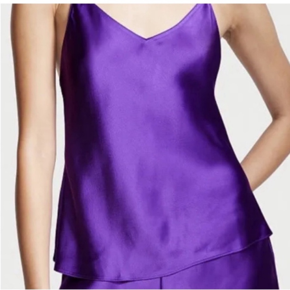 NWT Victoria Secret Purple satin Drape back cami Top